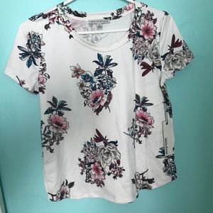 White floral top